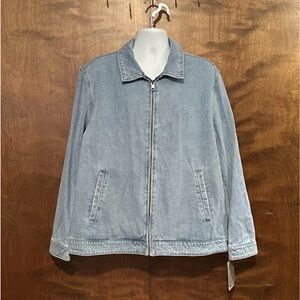 Levi's Full Zip Denim Fall Bomber Jacket Mens XXL Light Wash Long Sleeves Cotton